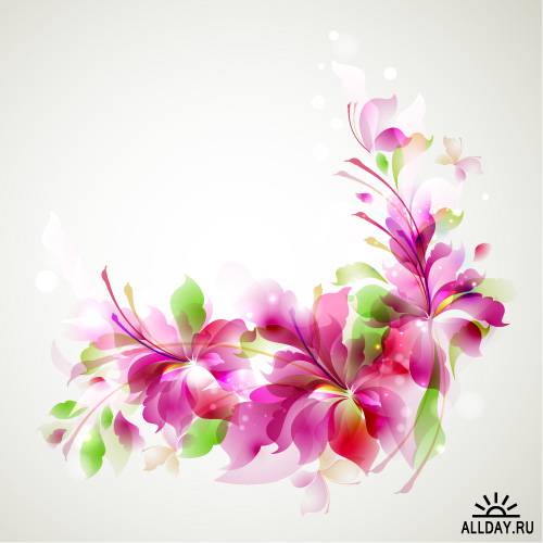 Creative background with abstract flowers