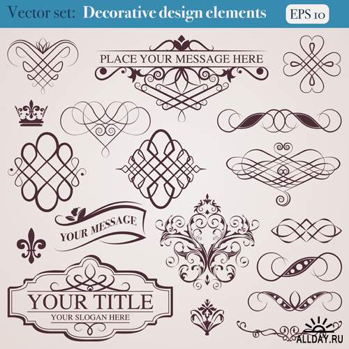 Декоративные элементы - Векторный клипарт | Decorative elements - Stock Vectors