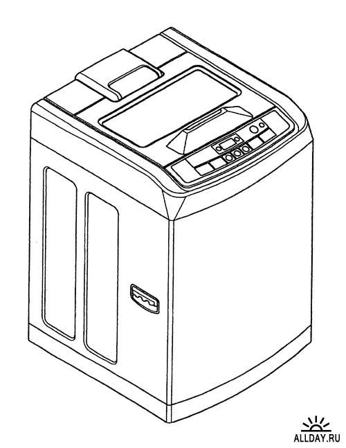 Клипарт -  Стиральные машины на белом фоне / Washing machines