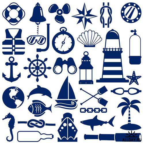 Иконки с морской тематикой 3 | Icons with marine topic 3