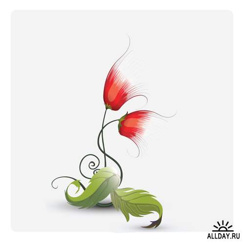 Прекрасные цветы - Векторный клипарт | Beautiful flowers - Stock Vectors