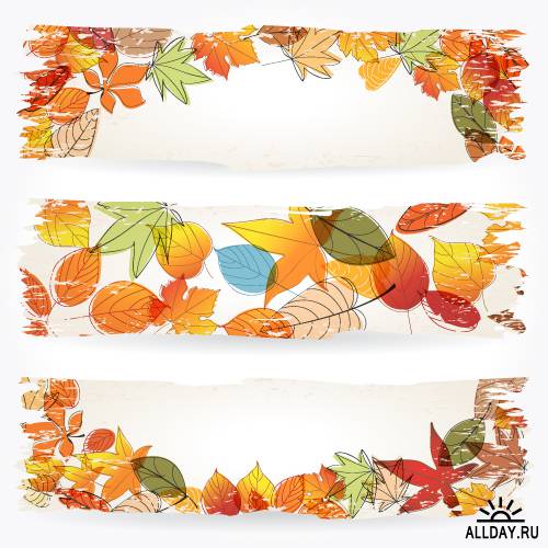Autumn leaves banners