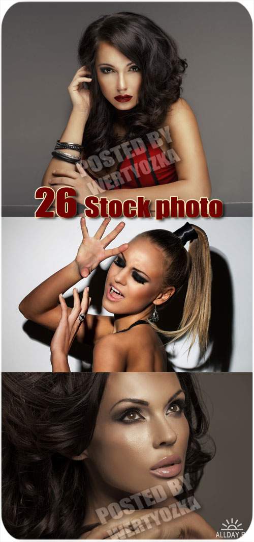 Collection of beautiful girls - stock photo