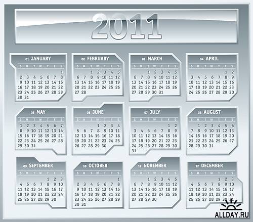 Stock Vectors - 2011 Calendar | Календарные сетки на 2011 год