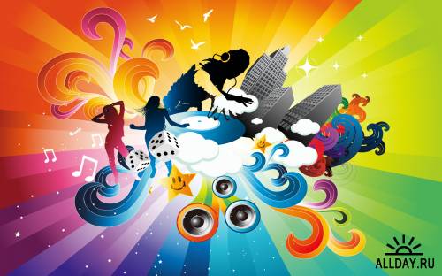 Colorful Vector Art Music Wallpapers