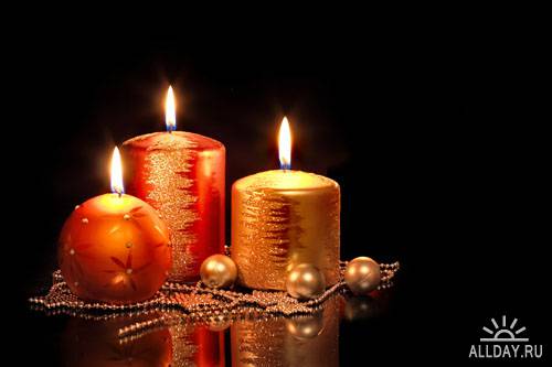 Stock Photo: Chrismas candles #3 | Новогодние свечи #3
