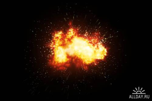 Огненные взрывы и эффекты в PSD