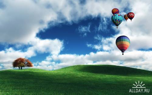 Широкоформатные обои с воздушными шарами 2012