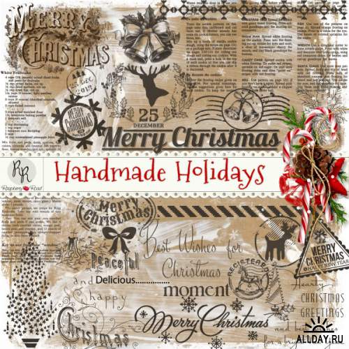 Скрап-набор Handmade Holidays + 6 Clusters