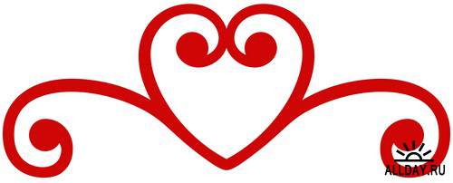 Hearts - graphic elements | Cердце и сердечки - графические элементы - Набор элементов дизайна для коллажей