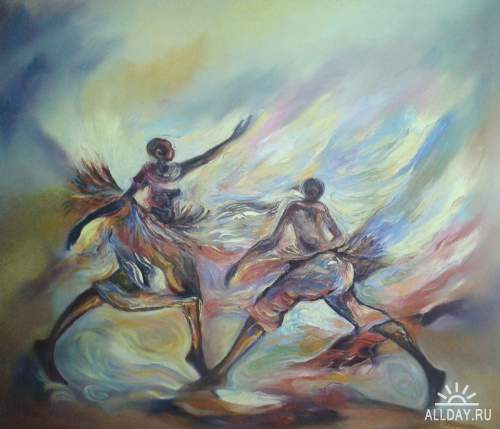 Современный африканский художник-живописец Paulo Akiiki