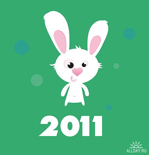 Stock Vectors - 2011 Rabbit | Кролики - символ 2011 года