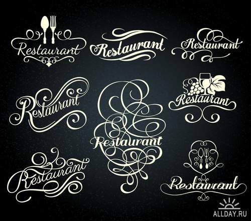 Ретро дизайн для ресторанов в векторе 3