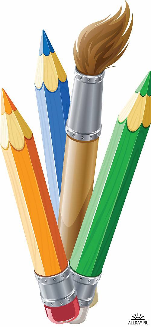 Клипарт - красивые карандаши