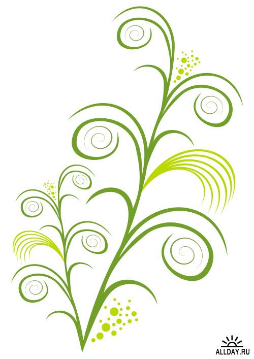 Green Floral Design - Vector Pack