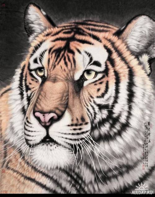 Художник Meng Xiangshun. Тигры