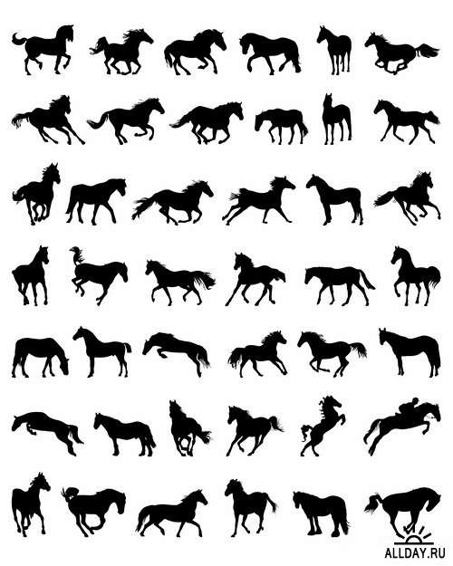 Силуэты животных | Animal silhouettes in vector from stock - 25 Eps
