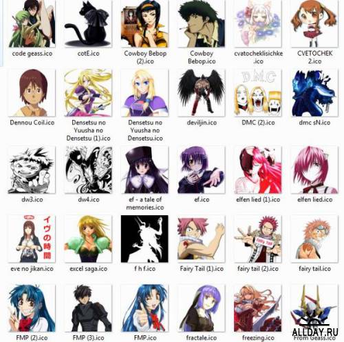 Аниме иконки, аватары на аниме персонажей с разрешениями 256х256