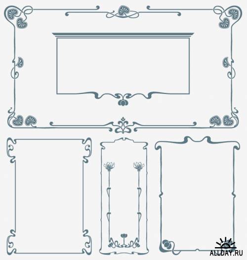Frames with decorative flowers