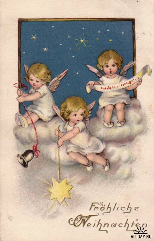Винтажные рождественские и новогодние открытки ХХ века