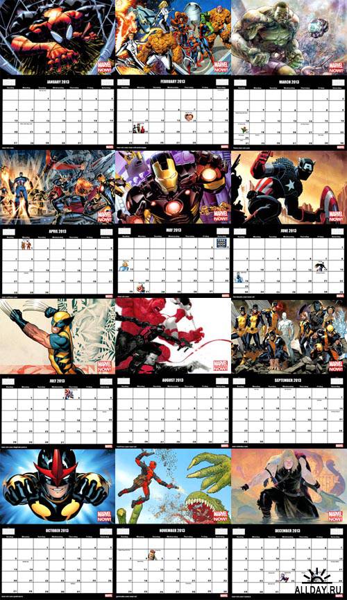 Marvel & Naruto-Shippuden Official Calendars 2013