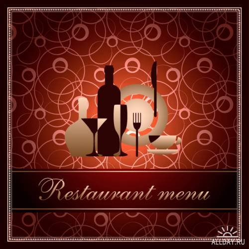 Red template for restaurant menu