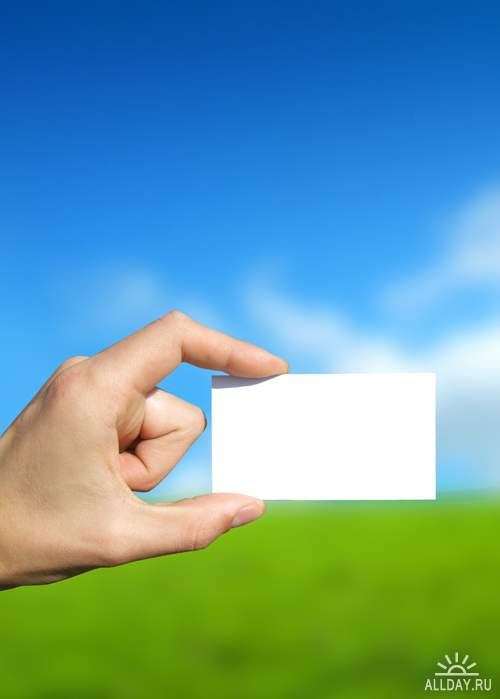 Карточка в руке - Растровый клипарт | Card in hand - UHQ Stock Photo