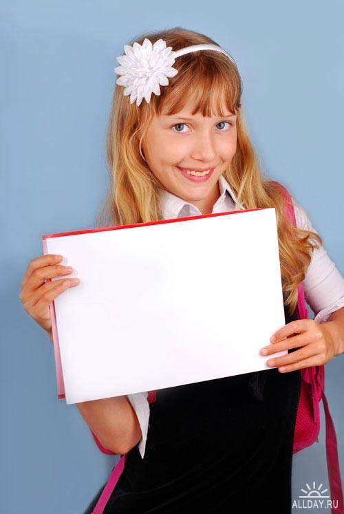 Stock Photo: Little schoolgirl | Маленькая школьница