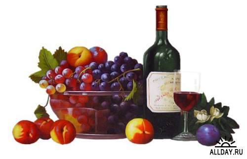 Виноград - набор элементов для коллажей