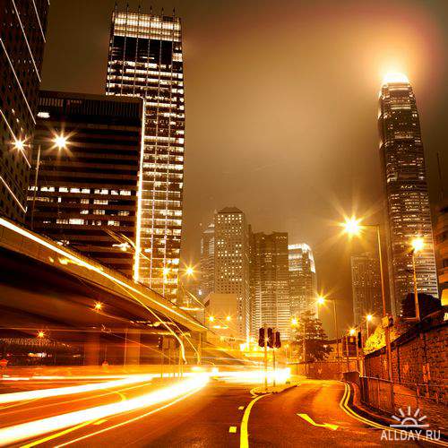 Night City Lights / Огни ночного города, трафика (высокое разрешение)
