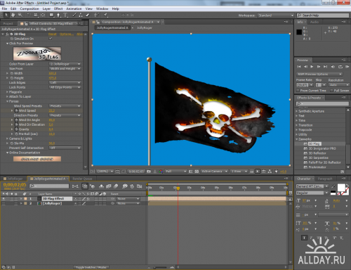 Zaxwerks 3D Flag 2.0.0 for After Effects (2011/ENG/x86/x64)