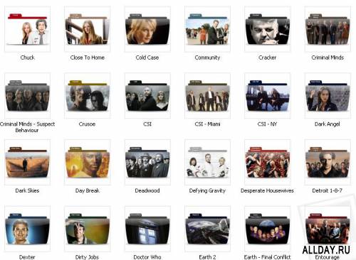 TV Series Colored Folder Icons MegaPack