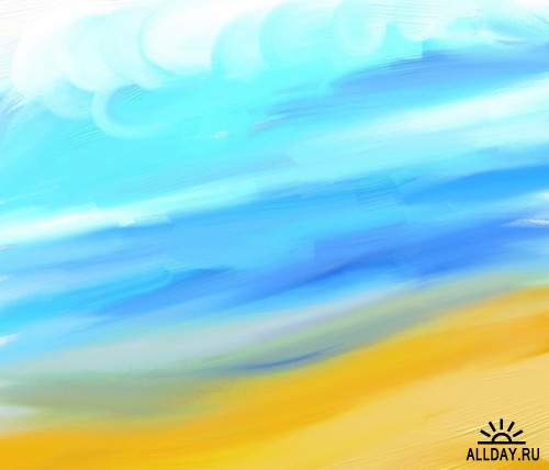 Painted sea - Background for kids  | Нарисованное море - фоны для детей