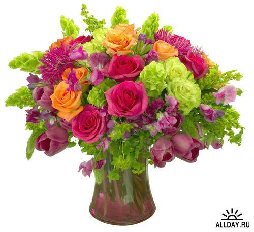 Flower and bouquets in vase 2 | Цветок и букеты в вазе 2 - Набор элементов для коллажей и скрапбукинга