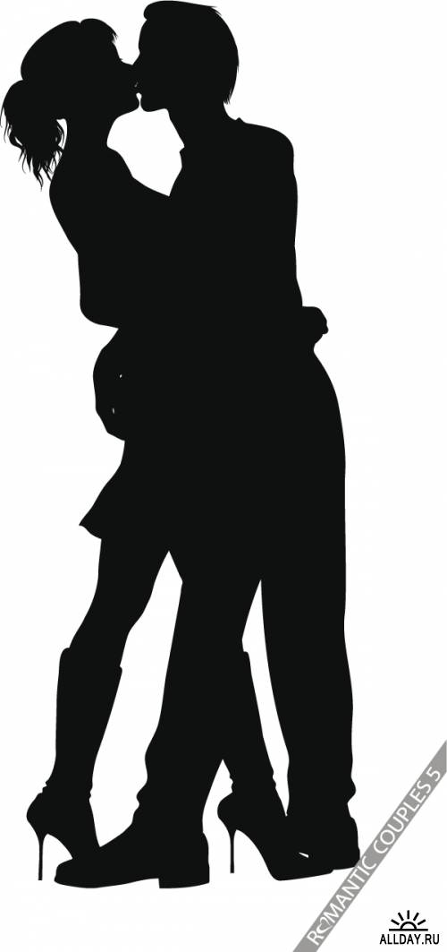 Valentine's Day couple silhouettes