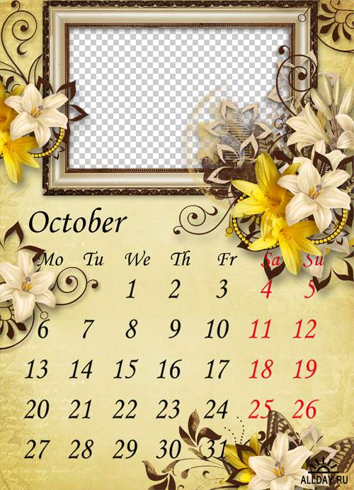 Цветочный скрап-календарь 2014