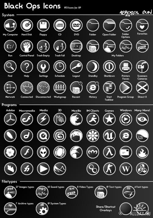 Black Ops & color icons pack