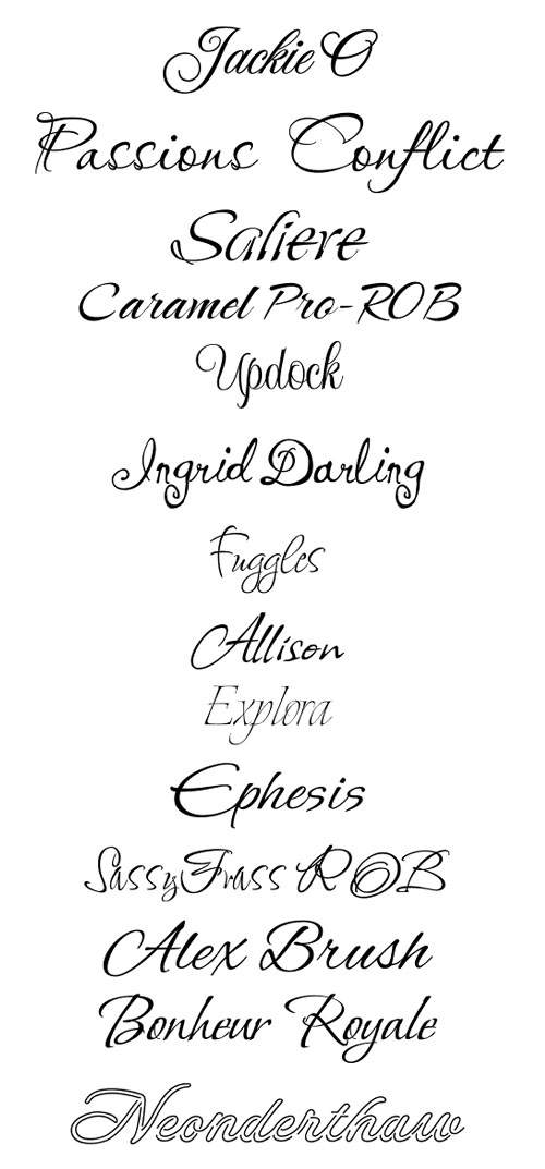 82 Script Font Families by Rob Leuschke