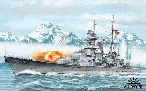 Сборник качественных рисунков и фотографий с боевыми кораблями и подлодками