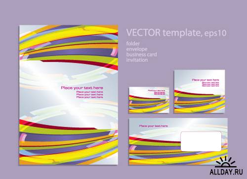 Template for folder and business card