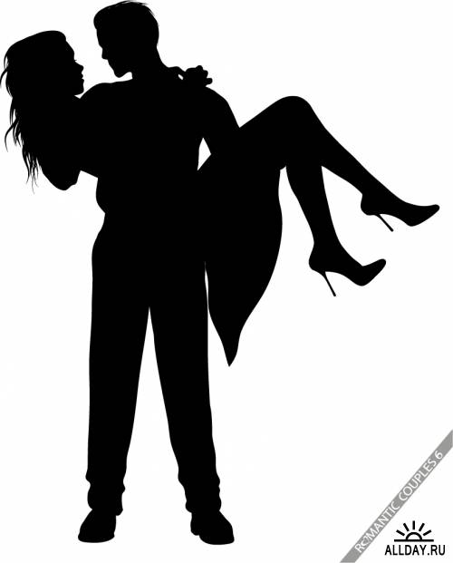 Valentine's Day couple silhouettes