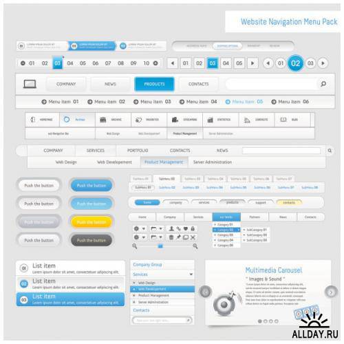Web design navigation menu - vector
