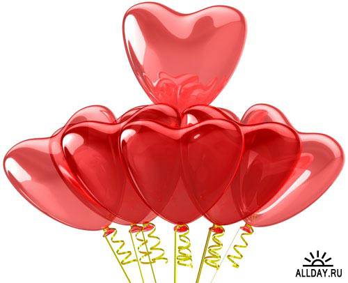Красные воздушные шарики в виде сердец | Heart red balloons
