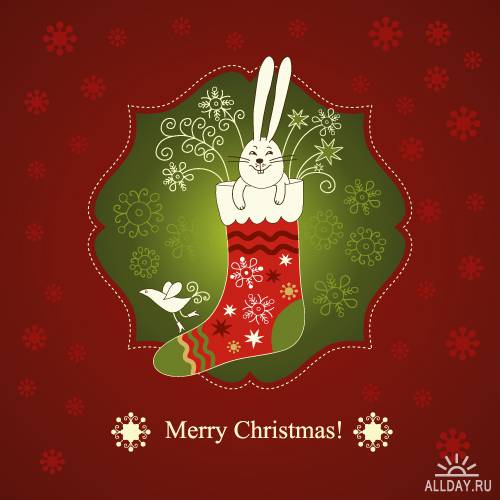 Новогодние открытки: 2011 - год Кролика