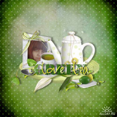 Scrap kit   I Love Green Tea