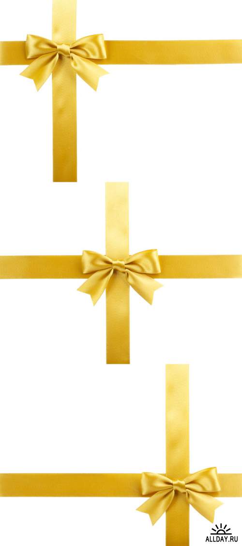 Gold Ribbons Isolated
