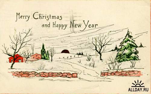 Christmas and New Year 1 - old postcards XX century | Рождество и Новый год    1 - Открытки ХХ века