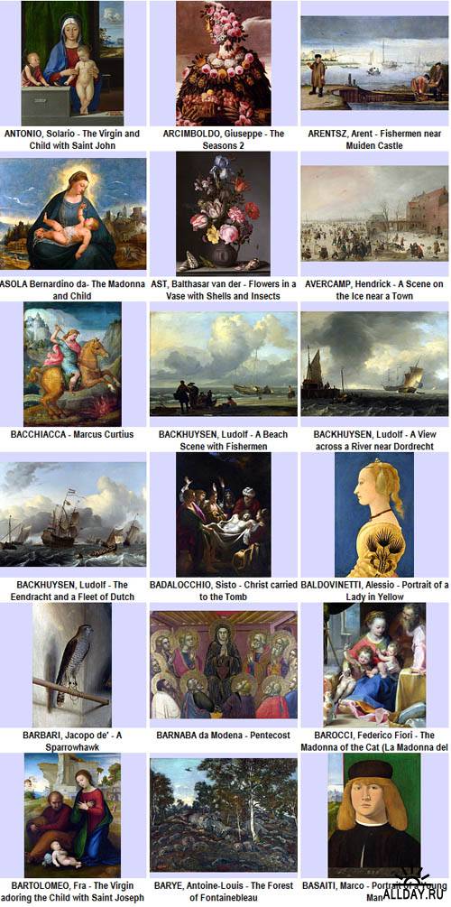 Европейские художники 12-19 веков ч.1