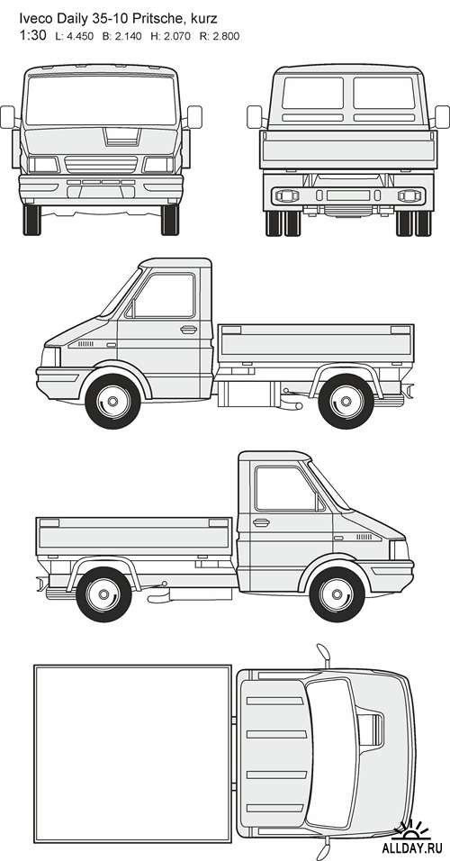 Автомобили Iveco - векторные отрисовки в масштабе