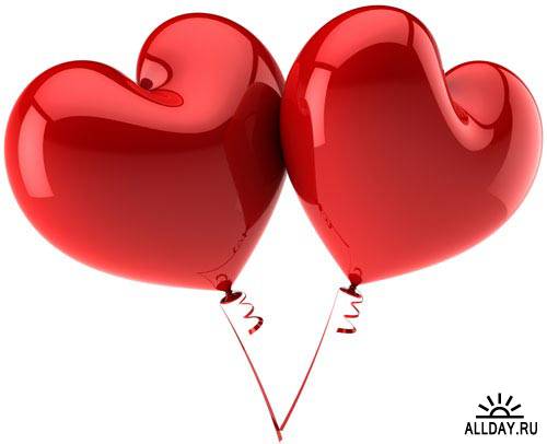 Красные воздушные шарики в виде сердец | Heart red balloons